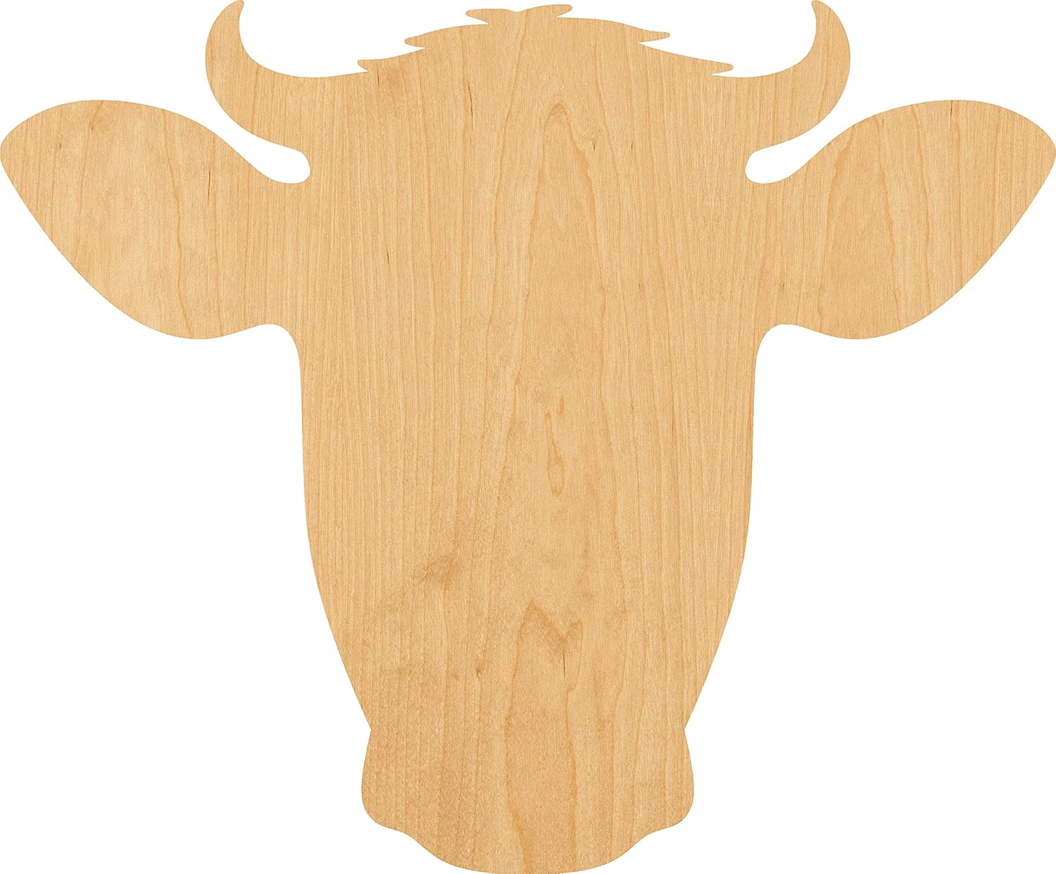 Mixed Media - Dairy Cow Head Laser Cut Out Wood Shape Craft Supply - 2