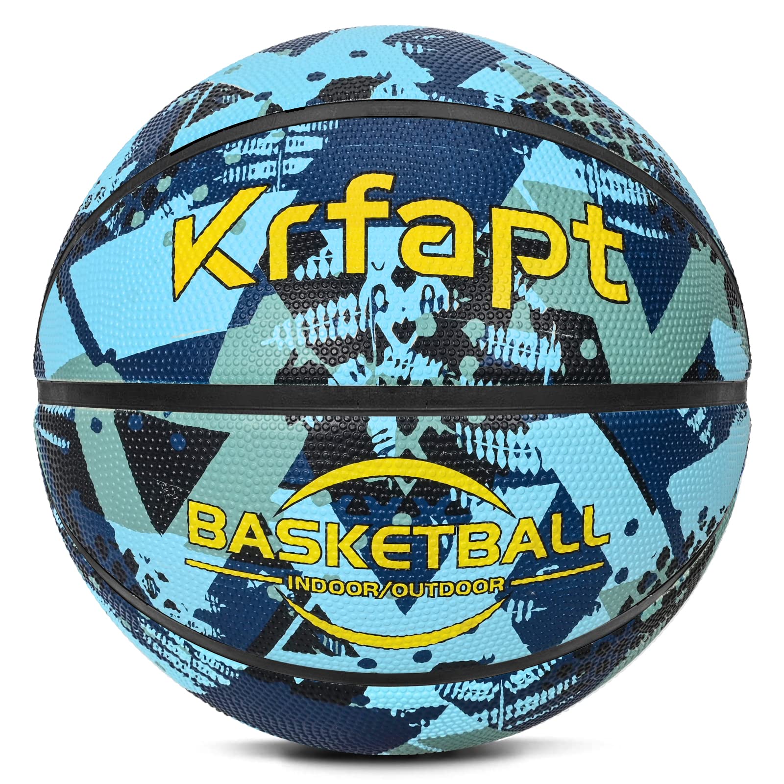 Krfapt Basketball Size 5 for Kids, Youth, Men & Women – Mini Small Ball – Indoor Outdoor Use on Concrete, Playground – Non-Slip PU Rubber – Training Practice（Blue 5）