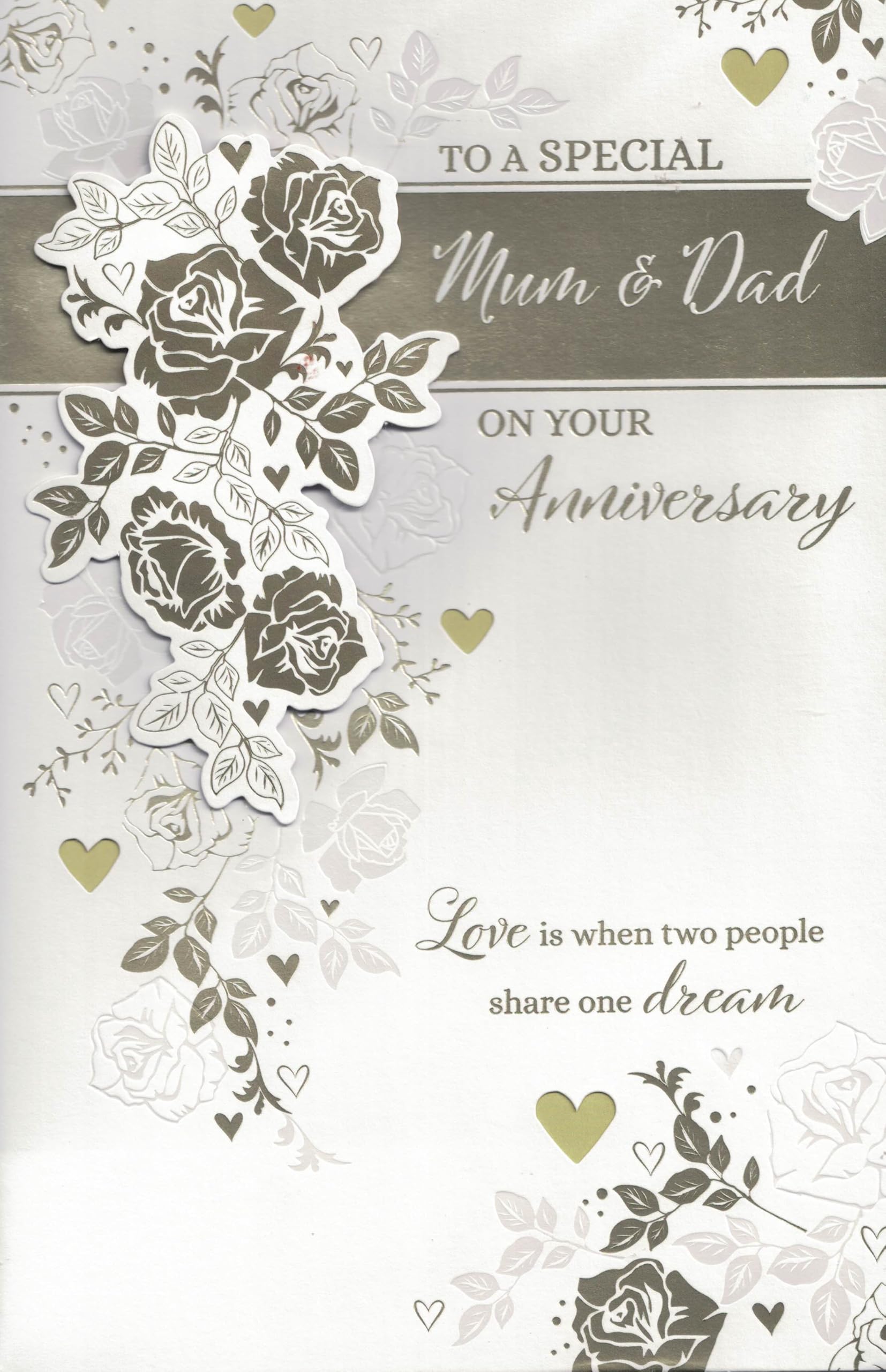 Prelude Mum & Dad Anniversary Card 7 Page Insert Verses Extra Large 12'' X 7. 5''
