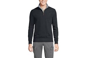 Lands' End Bedford Rib Quarter Zip Pullover Sweater