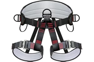 DIJJIG Climbing Belts, Thicken Professional Half Body Safety Belt Climbing Gear for Tree Climbing, Fire Rescue, Roofing
