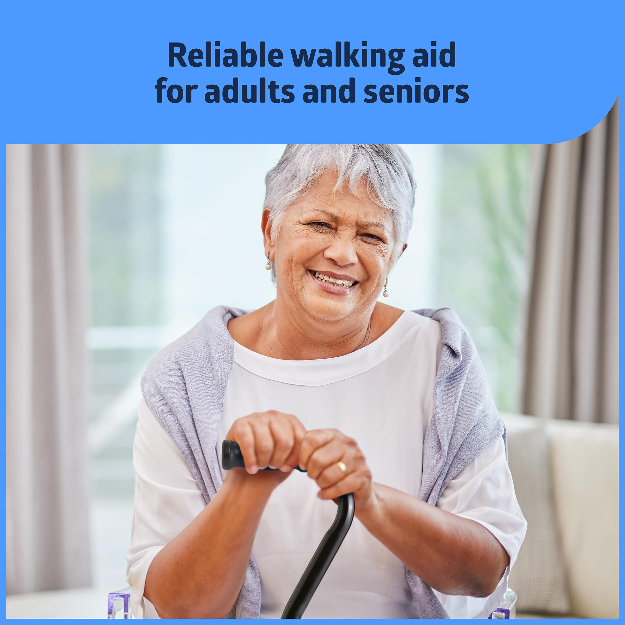 Medline Bariatric Offset Walking Cane for Seniors & Adults, Ideal for Balance Support