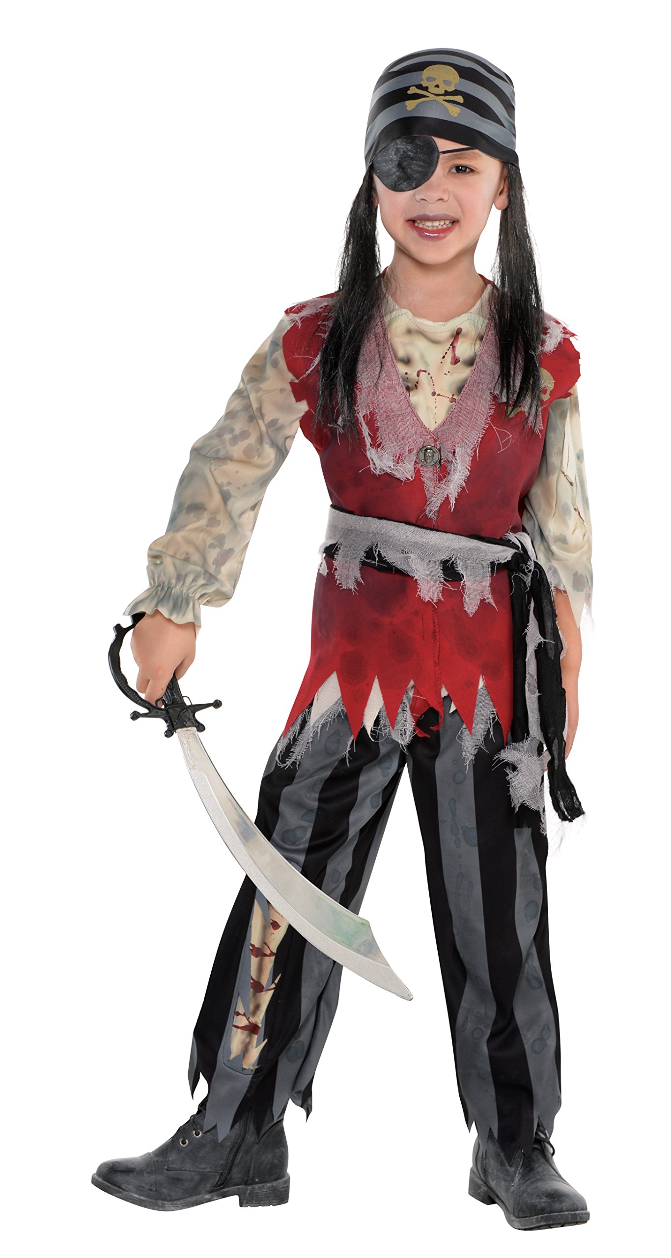 amscan Deadly Pirate Corpse Costume - Age 8-10 Years - 1 Pc