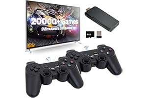LURMGM Retro Game Console, Wireless Retro Game Console, Plug & Play Video TV Game with 20000+ Built-in Games, 4K HD Output, and 2.4GHz Wireless Controller, 9 Classic Emulators