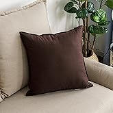 Jeanerlor SureGuard Pillowcase Cousion Cover Decor Cotton Linen with Unique Design to Embellish Study Room/House/Office, 20"x20"(50 x 50cm), Brown