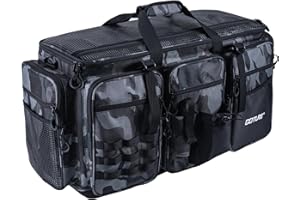 Goture 76L Large Fishing Tackle Bag, Store Up to 8Pcs 3700+6Pcs 3600 Tackle Box, 600D Water Resistant Fishing Bag with Remova