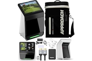 PLAYBETTER Garmin Approach R50 Premium Golf Launch Monitor & Simulator Bundle - Ball & Club Metrics with Built-in 10” Color Touchscreen with Case, Wireless HDMI Transmitter, 25FT 4K HDMI Cable & More Accessories