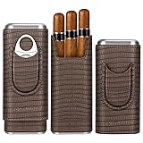 COOL KNIGHT Leather Cigar Case - Cedar Wood Lining