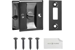 Eco-Fused Pocket Sliding Door Lock - Privacy Door Pull with Lock - Reversible - Compatible with Most Doors - Easy Grip - Door