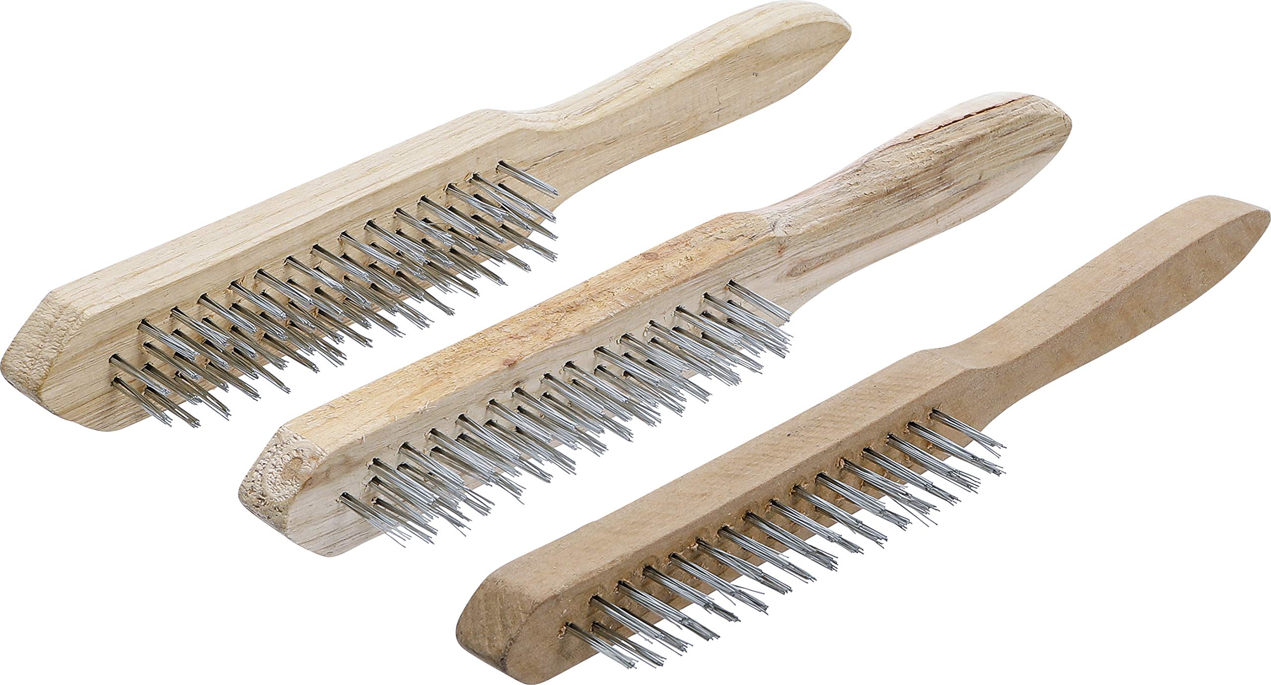 BGS Diy 85815 | Steel Wire Brush Set | wooden handle | 2, 3, 4 rows | 3 pcs.