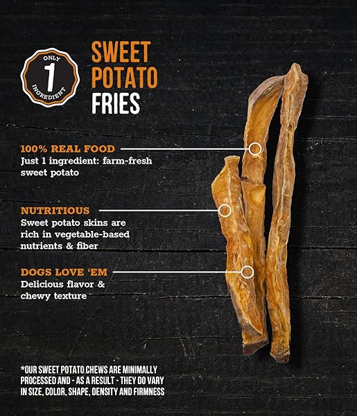 WHOLESOME PRIDE SWEET POTATO FRIES ALL-NATURAL SINGLE INGREDIENT DOG TREATS, 16 OZ