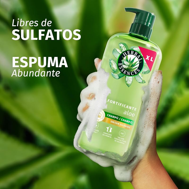 Aloe Champú Sin Sulfatos, Fortificante, 3x650ml