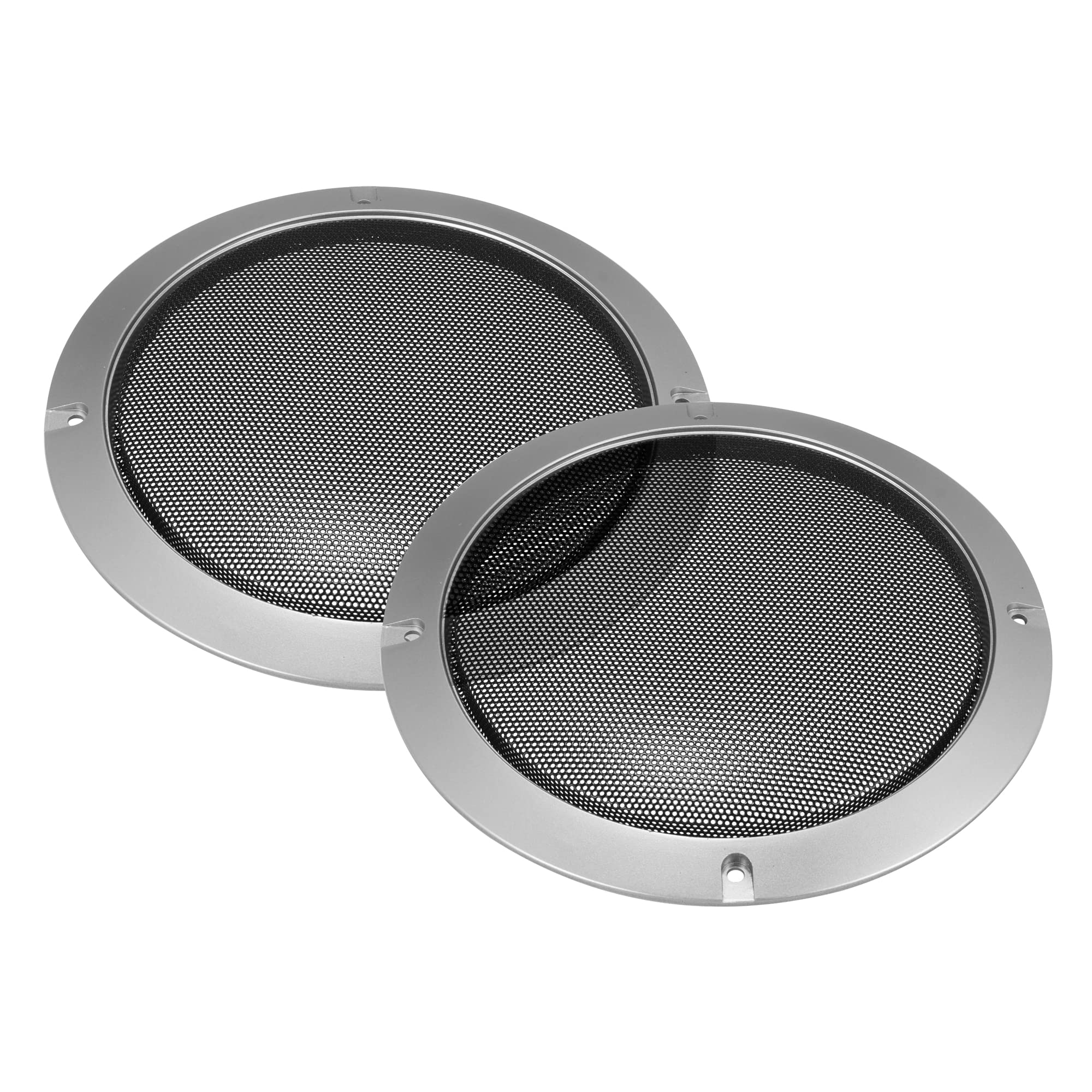 X AUTOHAUX 2pcs 6.5" Car Speaker Grille Cover Trims Round Grille Silver Tone
