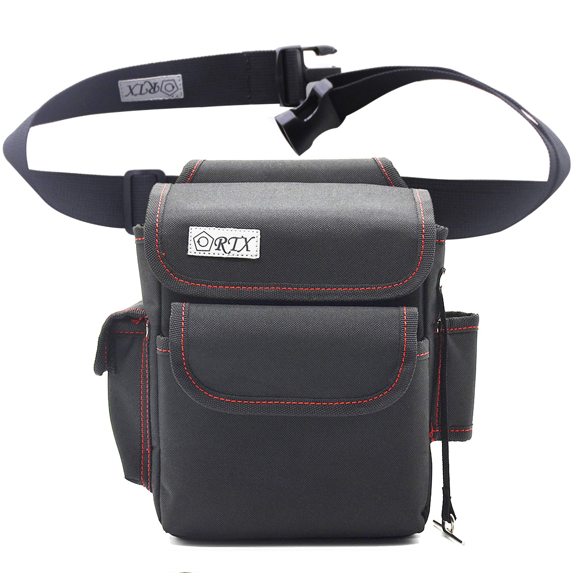 腰袋 電工腰袋 釘袋 フタ付き ベルト付き 工具差し入れ ホルダー付 テープフッカー付商品画像