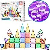 PicassoTiles Magnetic Tiles Building Blocks Mini Size Diamond Series Magnet Toys Travel Size On-The-Go Magnets Construction S