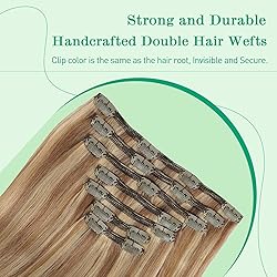 SURNEL Golden Brown to Caramel Blonde Clip in Hair