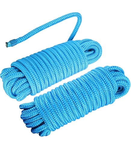 Seamax 2-Pack Heavy Duty Dock Lines – 1/2" X 25 Ft, Navy Blue, Marine Nylon, Spliced Eye (12"), For Boats Up To 36 Ft
