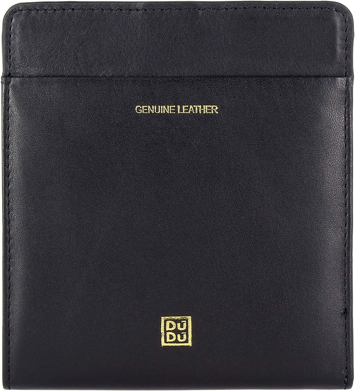 DUDU Womens Leather Purse Wallet in Soft Touch Nappa with Magnetic Closure and Card Slots Black