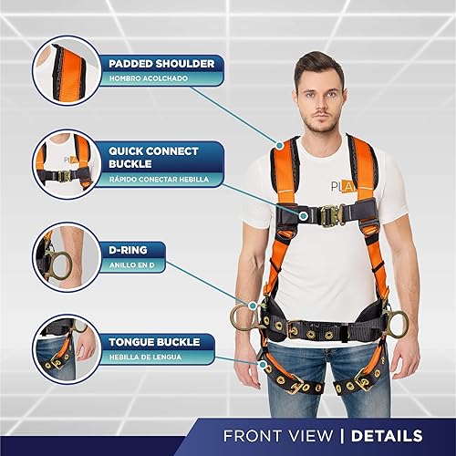 Palmer Safety ATERET Full Body point Harness, Padded Back