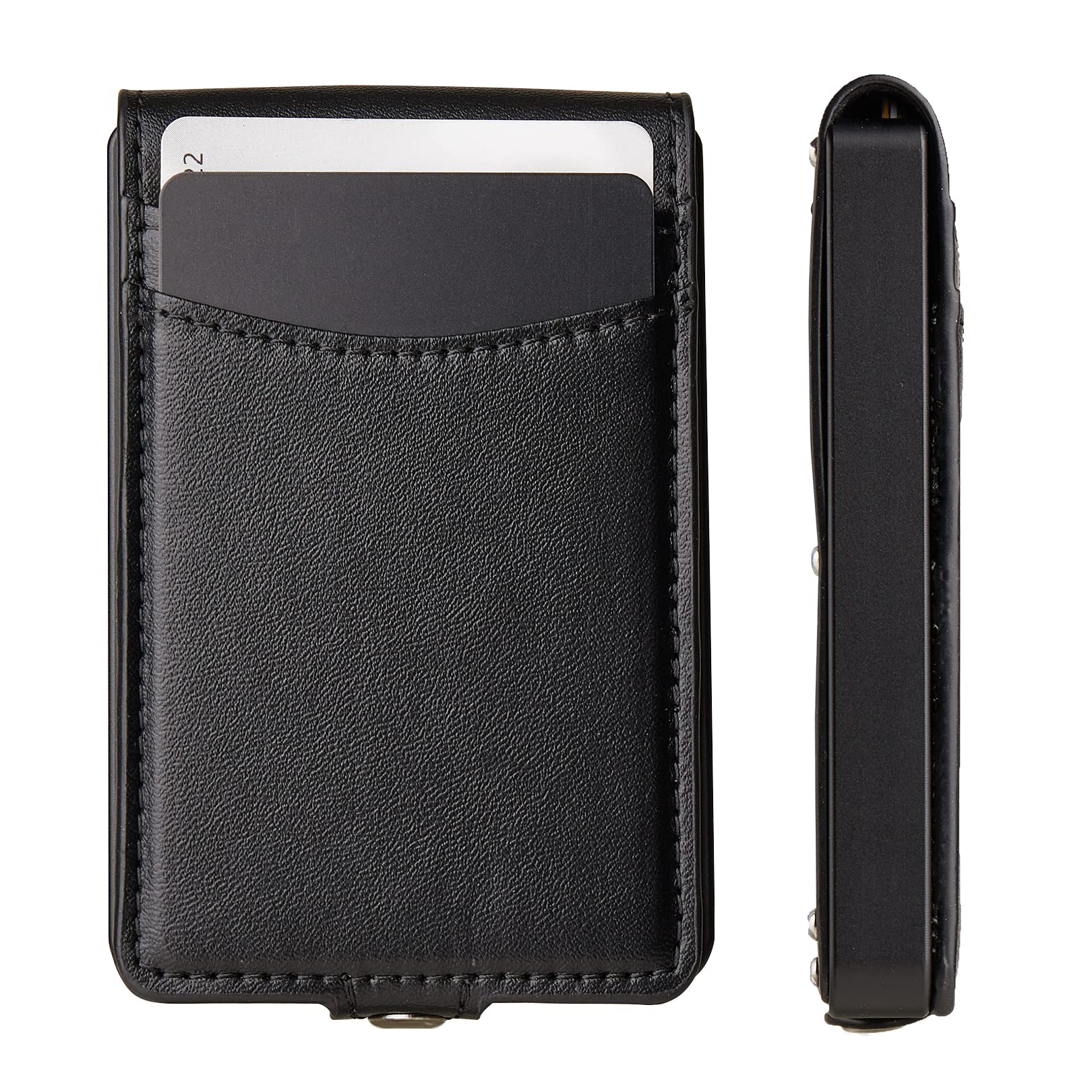 Card Holder Wallet,Credit Card Holder for Men RFID Blocking Pop Up Wallet Mens Minimalist Slim Wallet Metal Bank Card Case Holder Women Minimalist Wallet Leather Card Wallet Front Pocket Wallet