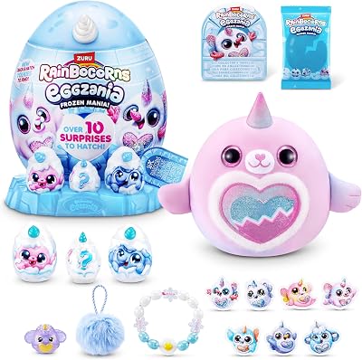 Rainbocorns Eggzania Frozen Mania Glacia Plush Toy 7 Surprises Collectible