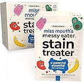Miss Mouth's Messy Eater Stain Treater Wipes - 25 Pack Stain Remover - Newborn & Baby Essentials - No Dry Cleaning Food, Grea