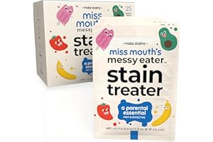 Miss Mouth's Messy Eater Stain Treater Wipes - 25 Pack Stain Remover - Newborn & Baby Essentials - No Dry Cleaning Food, Grease, Coffee Off Laundry, Underwear, Fabric