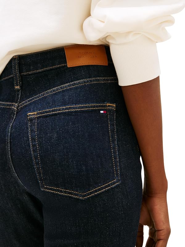Damen Jeans Hose Rinse Slim Mid Rise, Blau (Denim Rinse 01), 24W/28L