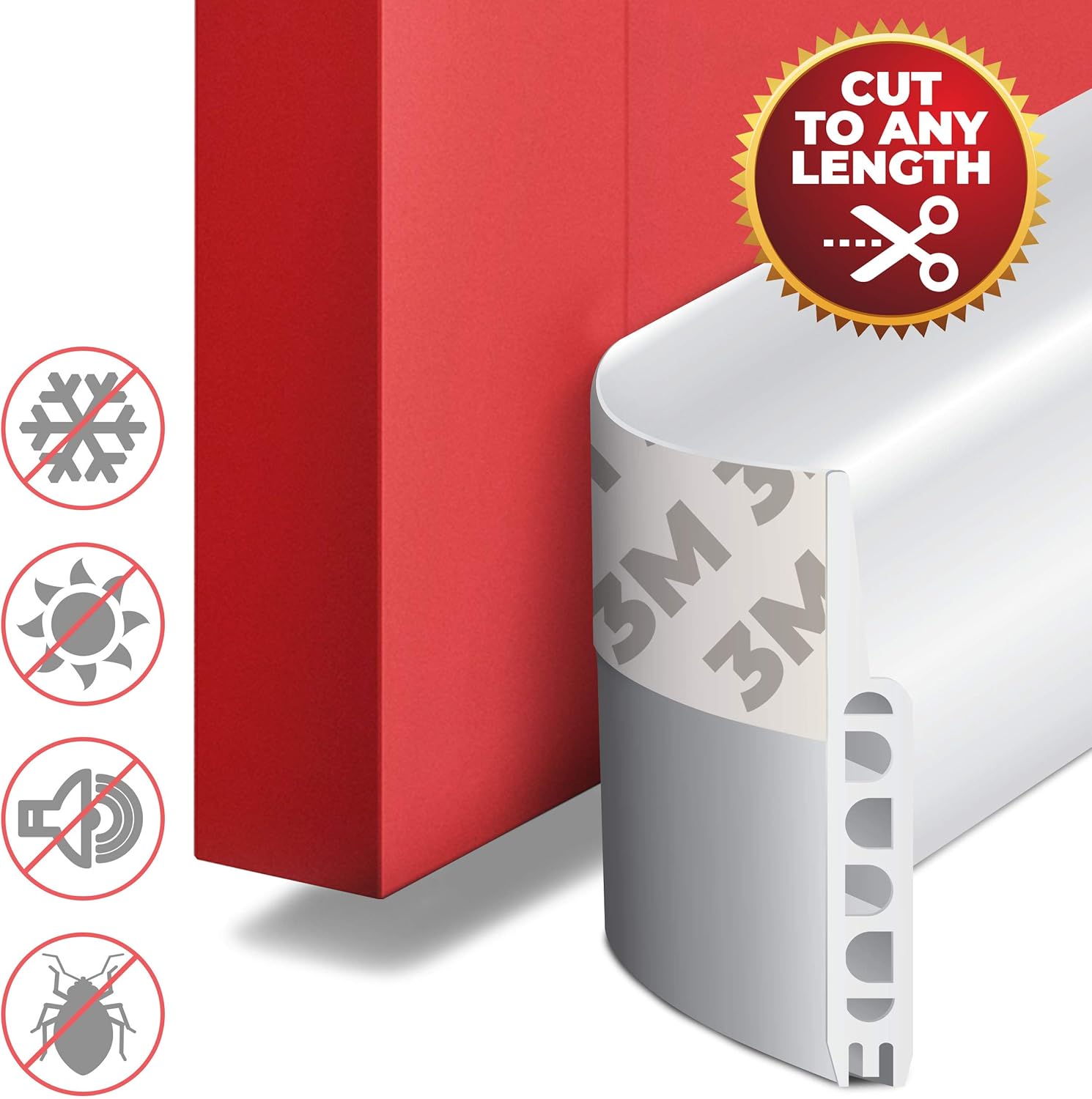 Door Draft Stopper (39" x 2"), Bottom Door Seal to Keep Bugs Out, Easy to Install Under Door Draft Stopper, Door Sweep with Strong Adhesive, Door Draft Blocker, Draft Guard for Door Soundproofing