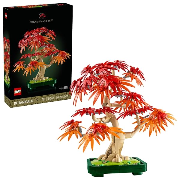 LEGO BOTANICALS JAPANESE RED MAPLE BONSAI TREE BUILDING KIT FOR ADULTS 18+ – UNIQUE HOME DECOR DIY FOR ROOM OR OFFICE – HOUSEWARMING GIFT IDEA FOR NEW HOME – PLANT DECOR FOR DESK OR BOOKSHELF- 10348