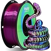 YOUSU Tri Color PLA 3D Printer Filament 1.75mm, Coextrusion Rainbow PLA Filament with Silk PLA Pink-Blue-Green, Multi Color 3D Printing Filament +/-0.02mm, 1kg/2.2lbs