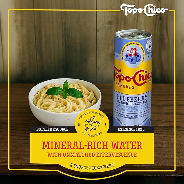 TOPO CHICO SABORES BLUEBERRY WITH HIBISCUS EXTRACT 12OZ 8PK