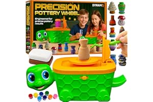 THE SCHOLAR ANT Precision Mini Pottery Wheel for Kids - Complete DIY Pottery Studio Kit with High Power Motor & Air Dry Clay - Create 12 Miniature Projects - Great for Kids Ages 8-12, Engineered for Perfect Creations
