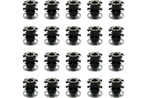 Outwater Industries Double Star Threaded Caster Insert | Heat Treated Steel | Fits 1 Inch Round 16-18 Gauge Tube | THREAD: 3/8-16 | 20 PACK
