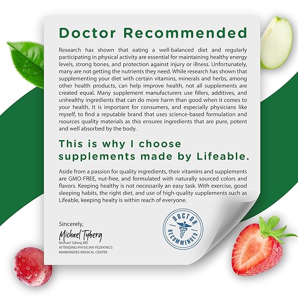 LIFEABLE BIOTIN GUMMIES | 10,000MCG | GREAT TASTING HAIR SKIN AND NAILS GUMMIES | GMO-FREE VEGAN BIOTIN SUPPLEMENT | HAIR SKIN AND NAILS VITAMINS FOR WOMEN | 90 GUMMIES