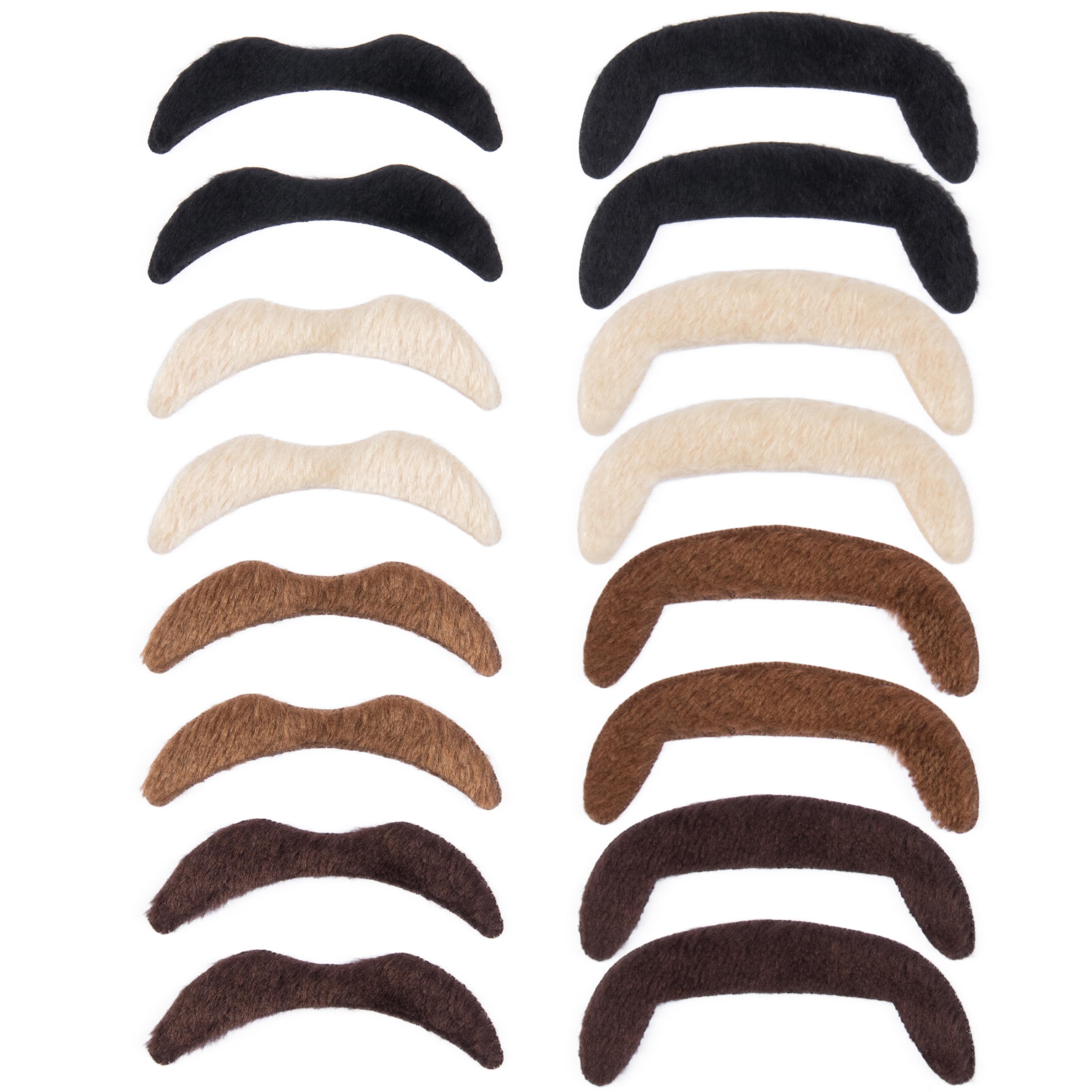 Photo 1 of 16Pcs 60s 70s Self Adhesive Fake Mustache Stick On Men Classic Handlebar Mustache Black Brown Blonde False Facial Hair