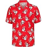 Kosgraiy Men Mardi Gras Shirt,Funny Mardi Gras Hawaiian Button Up Shirt,St.Patricks Day Holiday Shirts