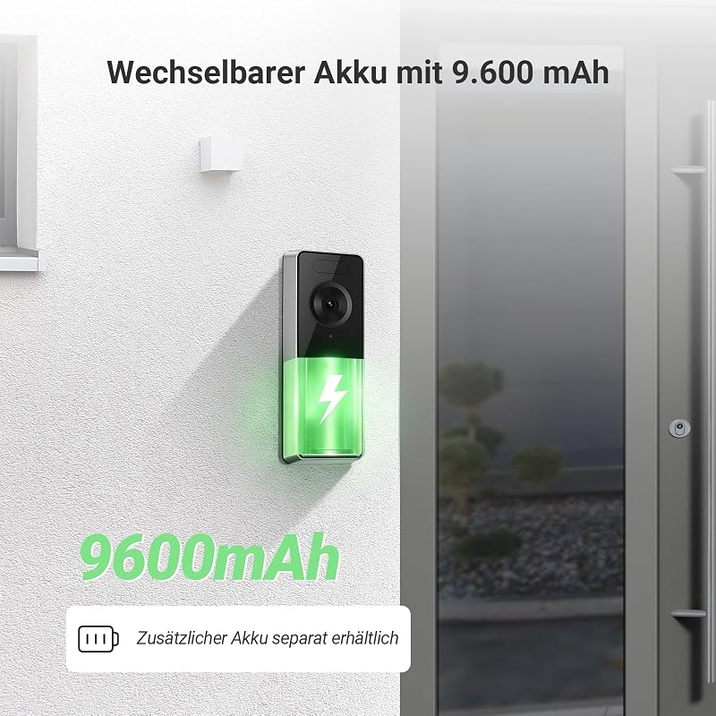 CP8 Akku Türklingel Video Doorbell mit 3K 5MP Kamera und Chime