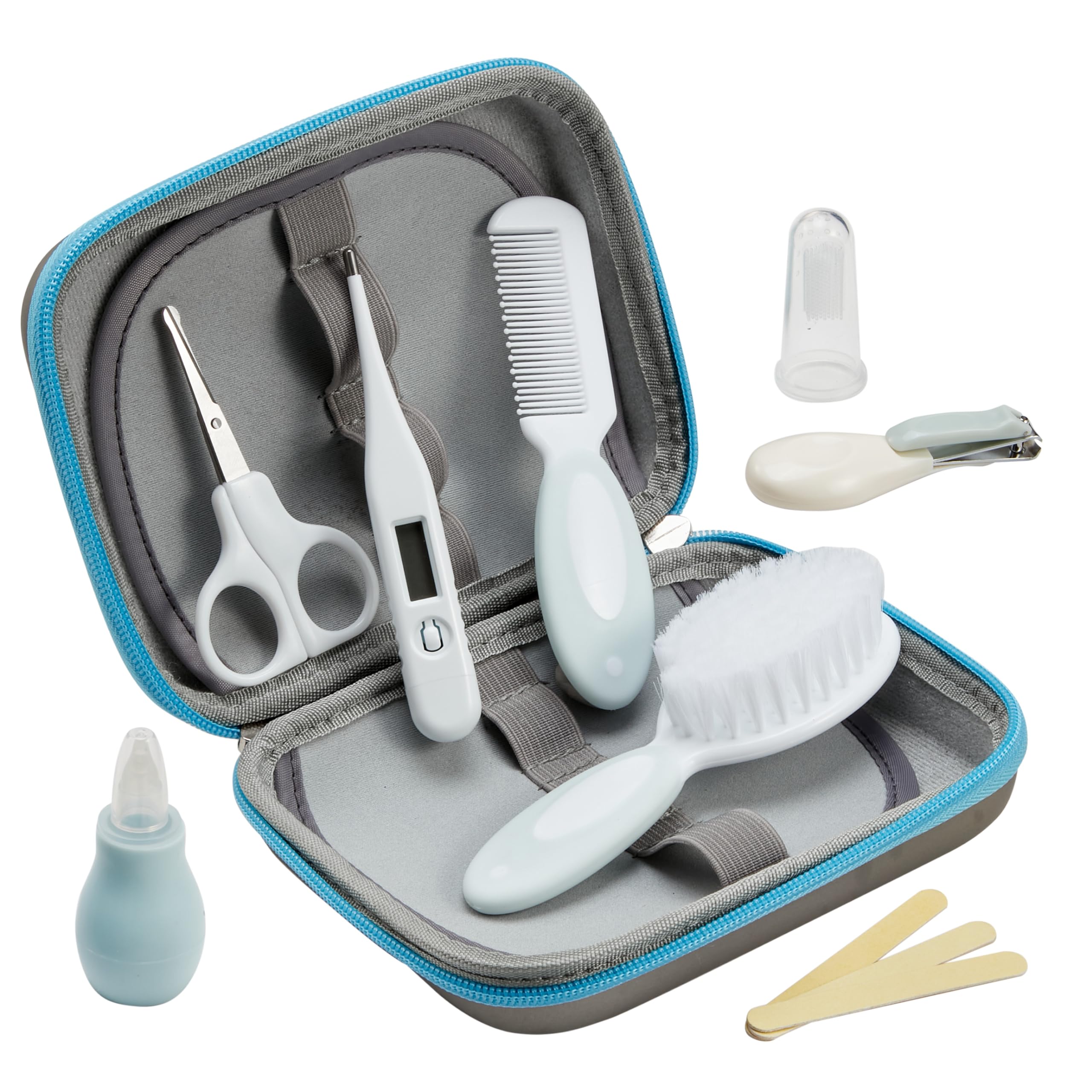 Little Angel Baby Grooming Kit,Baby Health Care Kit,10PCS Baby Care Kit with Nice Compact Case,Ideal for Newborn, Baby and Infant,Blue