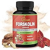 Cadane Forskolin Supplements - 5in1 with Turmeric Curcumin, Arjuna, Garcinia Cambogia, and Green Tea - 5 Month Supply - 150 Capsules