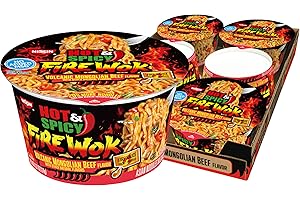Nissin Hot & Spicy Fire Wok, Volcanic Mongolian Beef, 4.37 Ounce (Pack of 6)