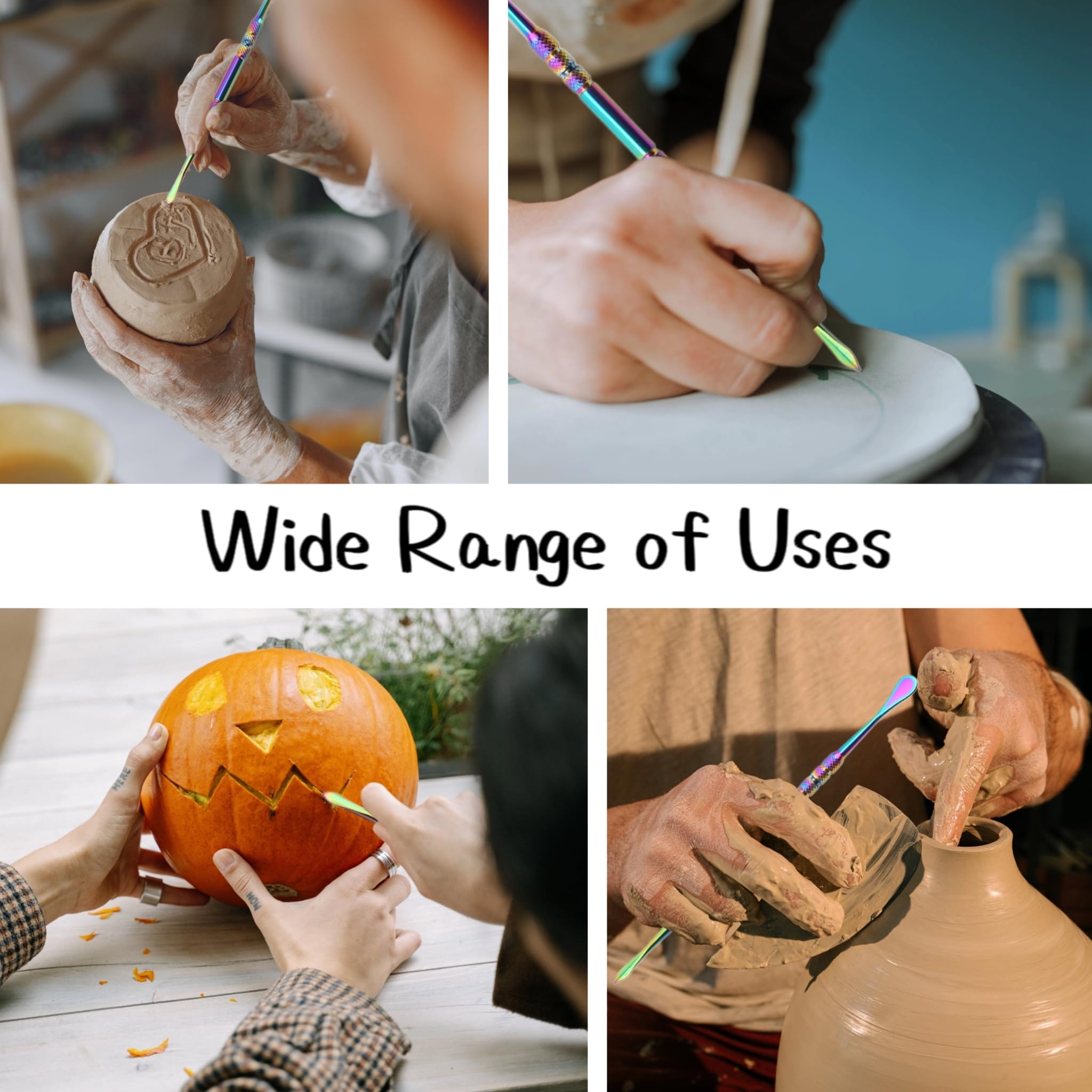 4 PCS Wax Carving Tools Set Stainless Steel Wax Tool, Sculpting Tools Wax Spoon Modeling Carving Tools Kit for Wax Clay Pottery