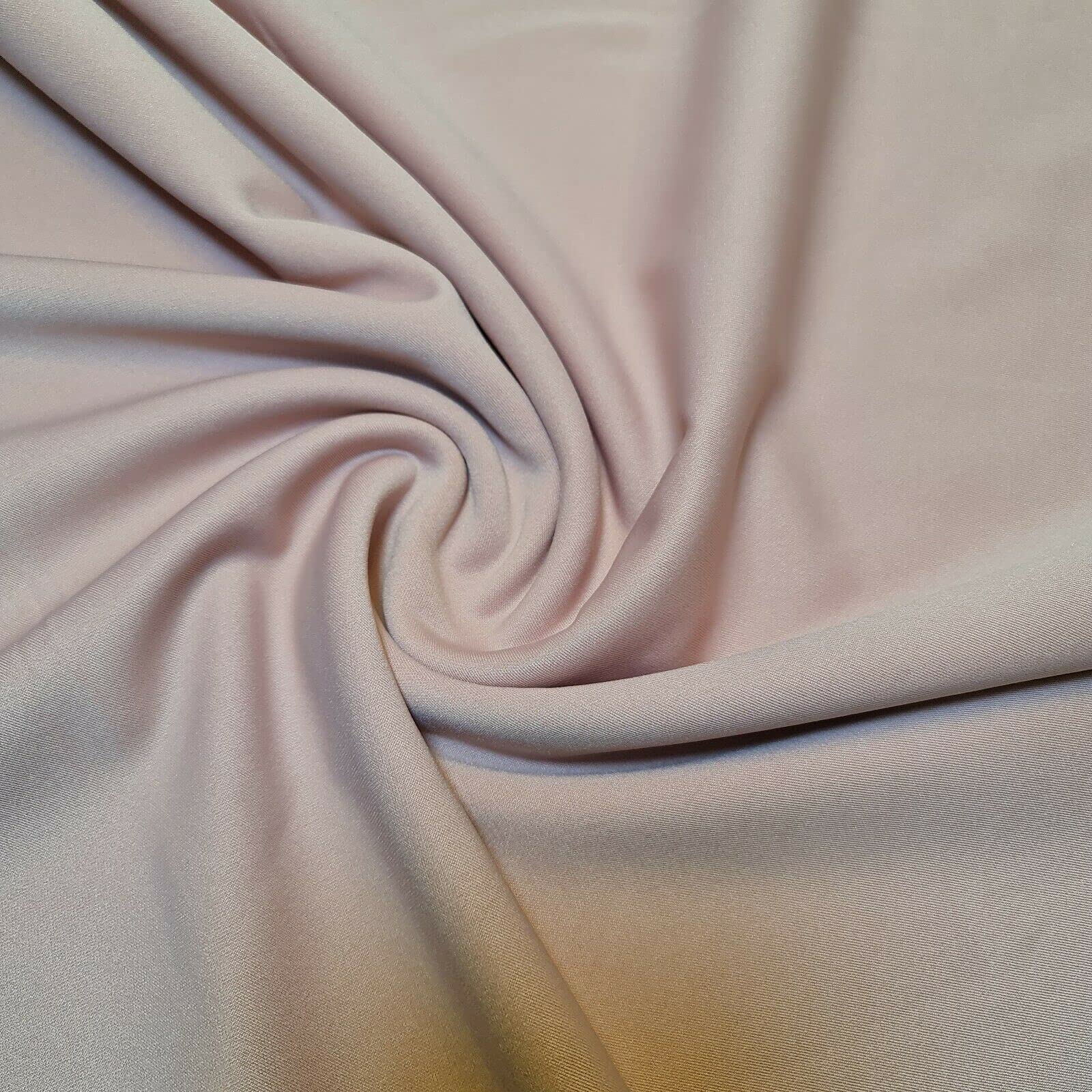 Plain Scuba/Crepe Jersey Stretch Spandex Dress Fabric Material 58" Wide (Tea Pink)