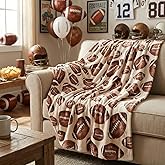 Horaldaily Football Flannel Blanket Throw, Football Soft Fuzzy Plush Cozy Fleece Blankets for Couch Sofa Bed Lounging, Ideal Gifts for Kids Adults Self, 50x60