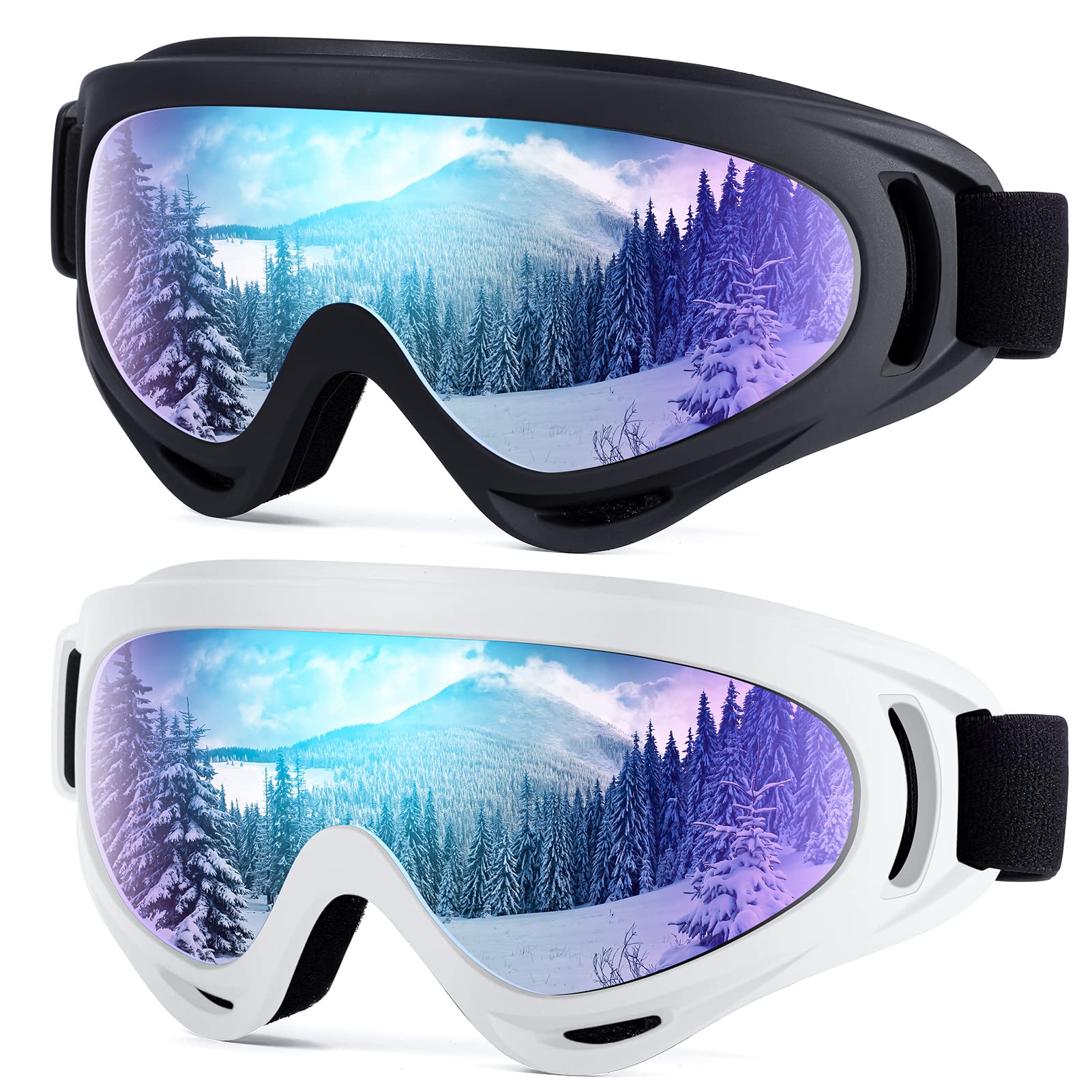 Dizywiee 2-Pack Kids Ski Goggles, Snowboard Goggles