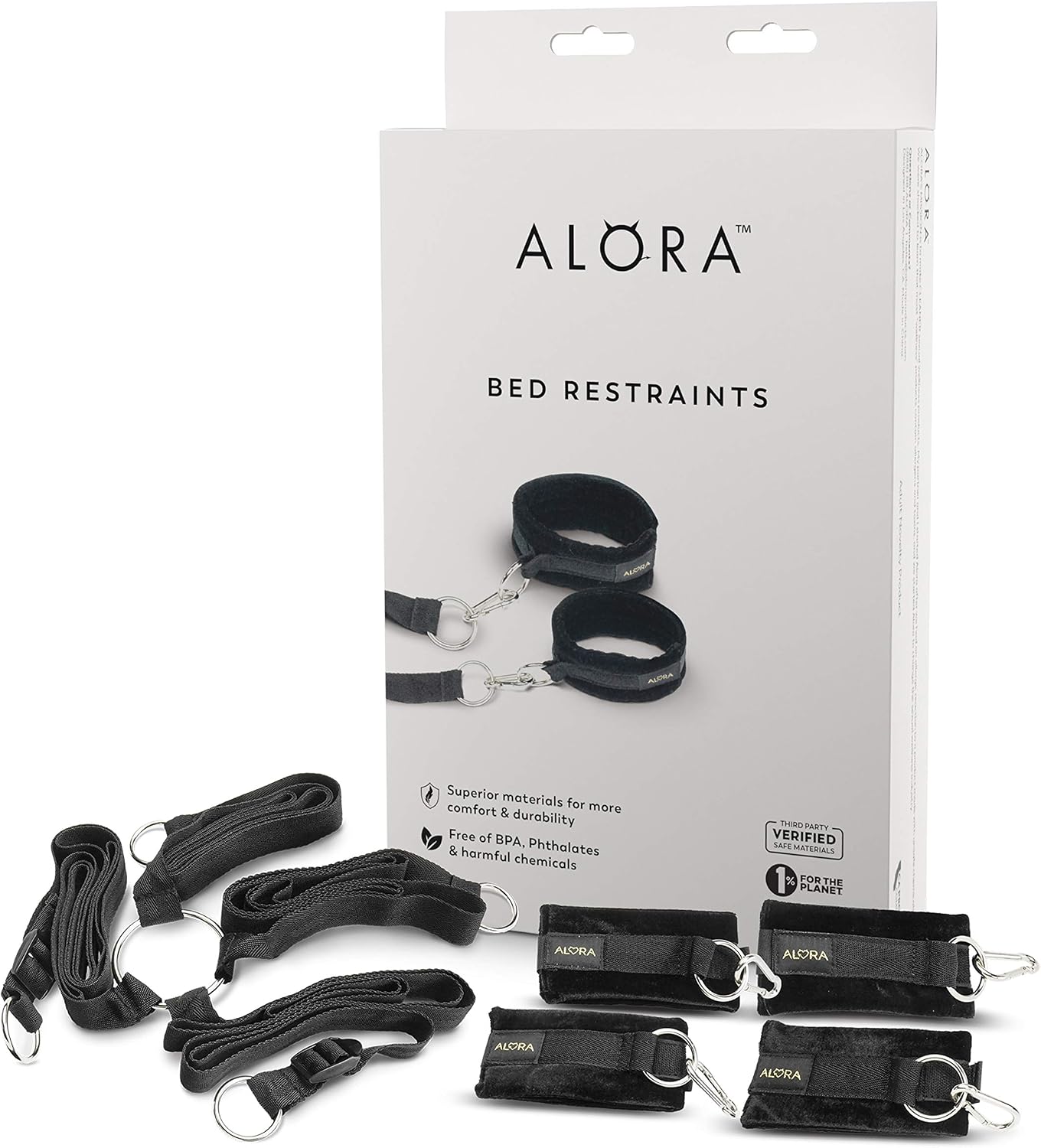 Amazon Com Bdsm Bondage Set Under Bed Restraints Kit For Sex Adjustable Comfortable Handcuffs Alora Sustainable And Certified Clean Bondage Collection Free Of Chemicals Health Personal Care