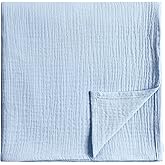 Meracorallo Muslin Swaddle Blanket, 100% Cotton Receiving Blanket Soft and Breathable Swaddle Wrap for Baby Boys and Girls, Sky Blue