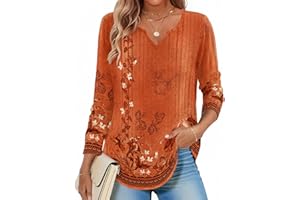 Zeagoo Long Sleeve Shirts for Women Fall V Neck Tops Casual Dressy Blouse Boho Tunic Business Work Clothes School Outfit