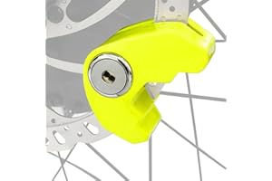 Himiway Bike Disc Brake Lock 5.5MM / 0.21'' Motorcycle Anti-Theft Wheel Secure Disk Lock for 7mm Brake Rotor Locking Shaft Strong Visible & Deterrent for Bikes & Motorcycles- Yellow