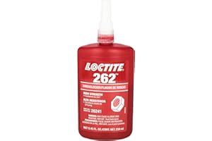 Loctite 135375 Red 262 High Strength Thread Locker, 300 Degrees F Maximum Temperature, 250 mL Bottle